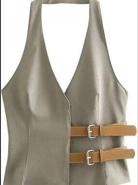 Zara Vest with Tan Buckle Straps
